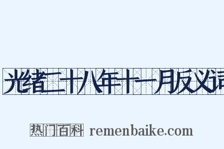 光绪二十八年十一月反义词是什么意思的图片